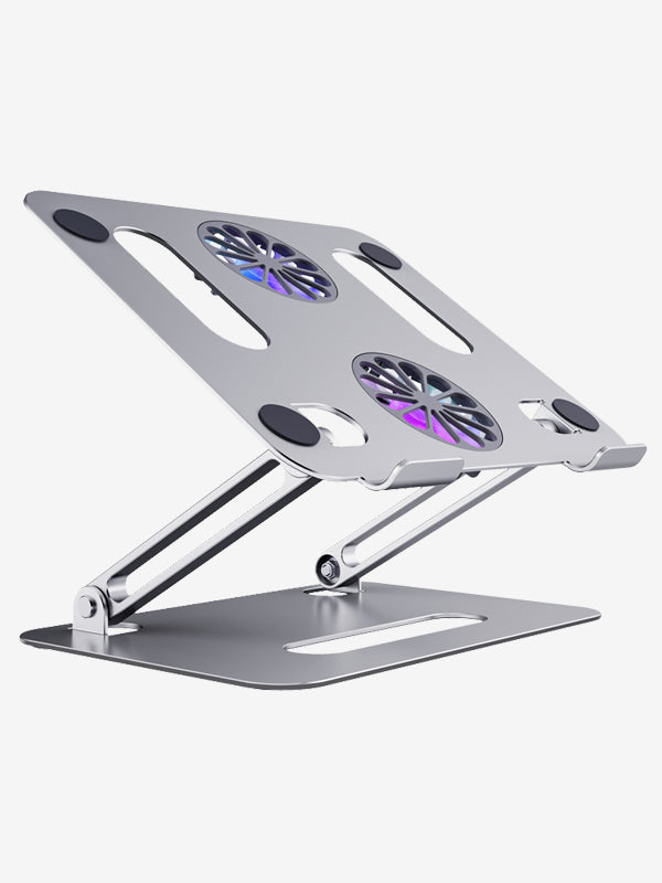 Ergonomic Adjustable Laptop Stand with Cooling Fan - Portable Foldable Computer Riser for Home, Office & Travel Use