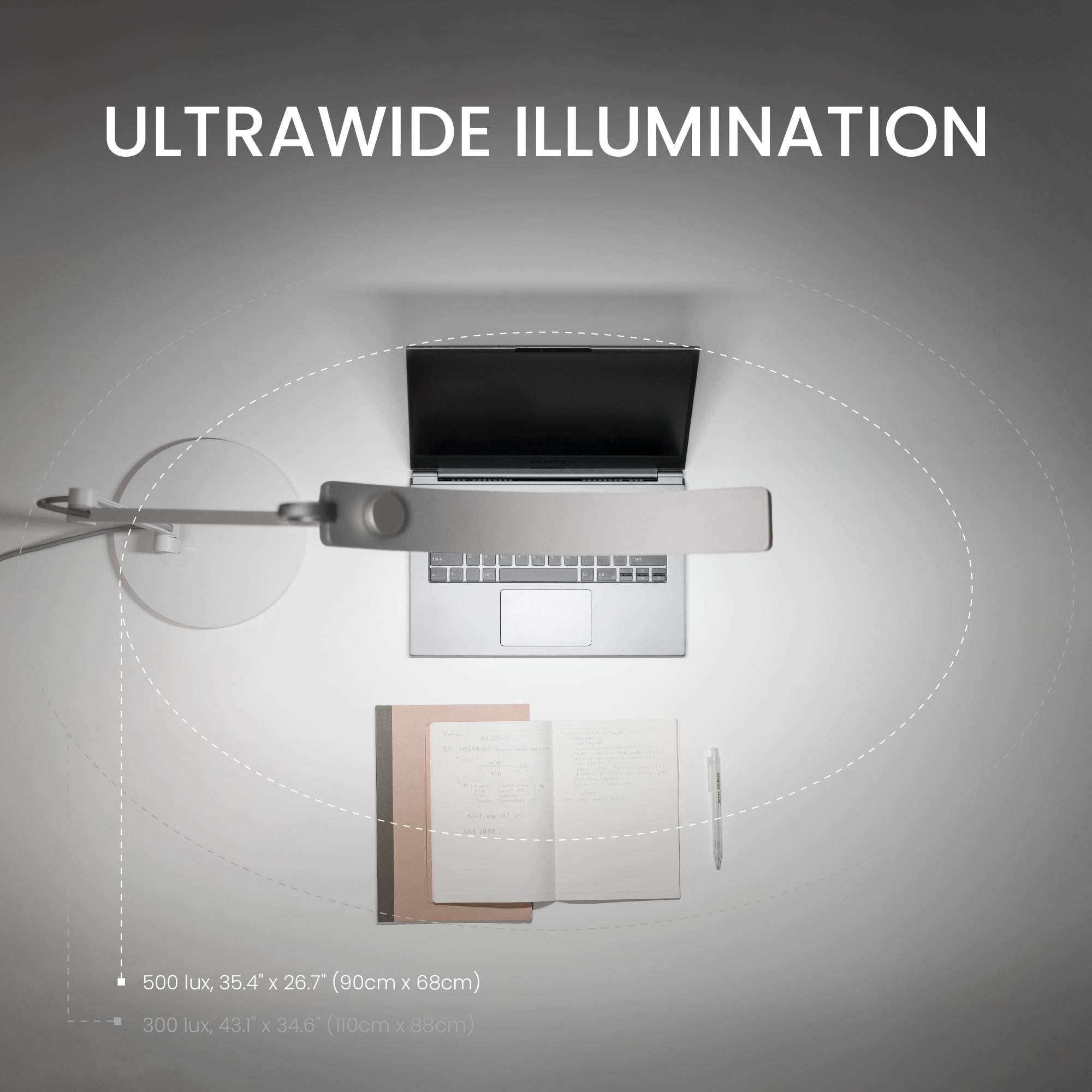 BenQ e-Reading LED Desk Lamp - Eye-Caring Adjustable Task Light for Home Office, Reading & Studying | Ultra-Wide Bright Dimmable Lighting with 13 Color Temperature Modes | Flexible Arm & Matte Gold Finish | Perfect for Night Reading, Remote Work & Craft Projects