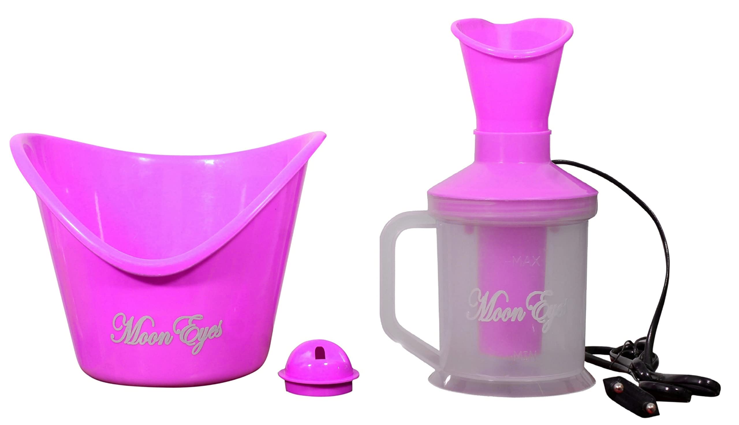MoonEyes Portable Vaporizer for Face & Nose - Multi-Purpose Steam Inhaler & Facial Sauna with Adjustable Temperature (Pink) | Perfect for Sinus Relief, Skin Hydration & Relaxation at Home or Travel