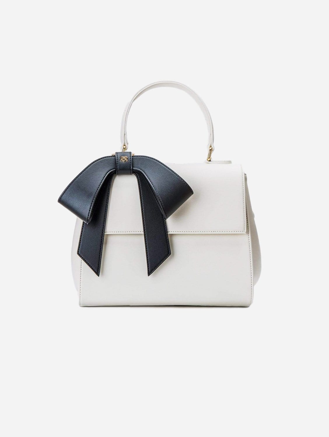 Vegan Leather Handbag for Women | Cottontail Crossbody Purse in White & Black | Perfect for Work, Travel & Everyday Use