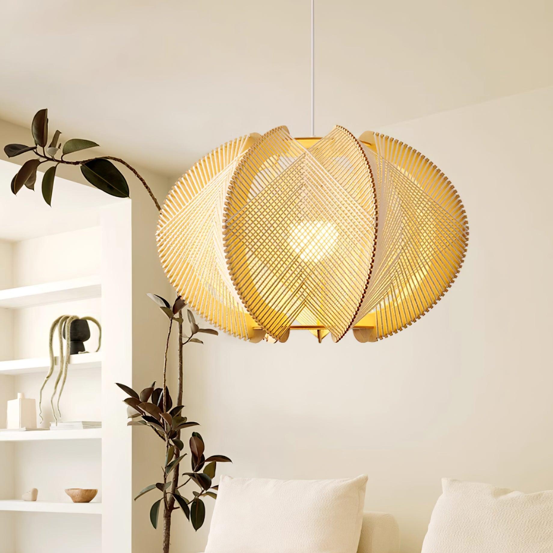 Stylish Java Pendant Light - Modern Handmade Rattan Hanging Lamp for Kitchen Island, Dining Room & Bedroom Decor - Perfect Boho Home Lighting Fixture