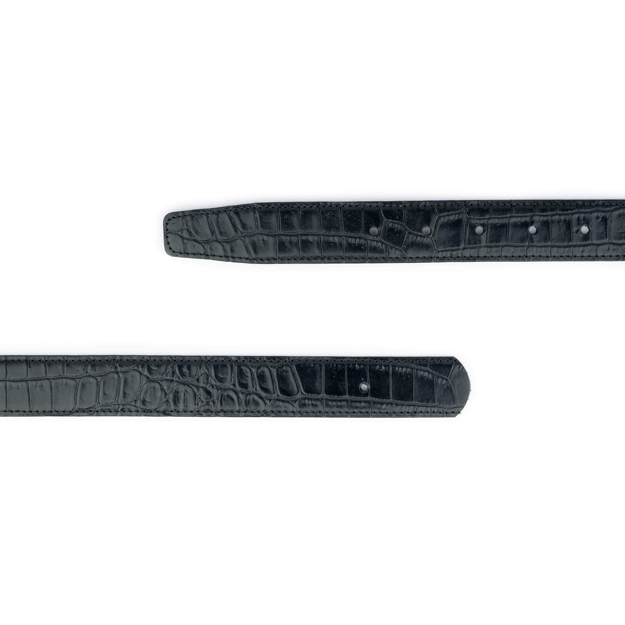 Ferragamo Belt Strap - 30mm Black Crocodile Embossed Leather Replacement Band for Buckles | Perfect for Dress Belts, Formal Attire & Luxury Fashion Accessories