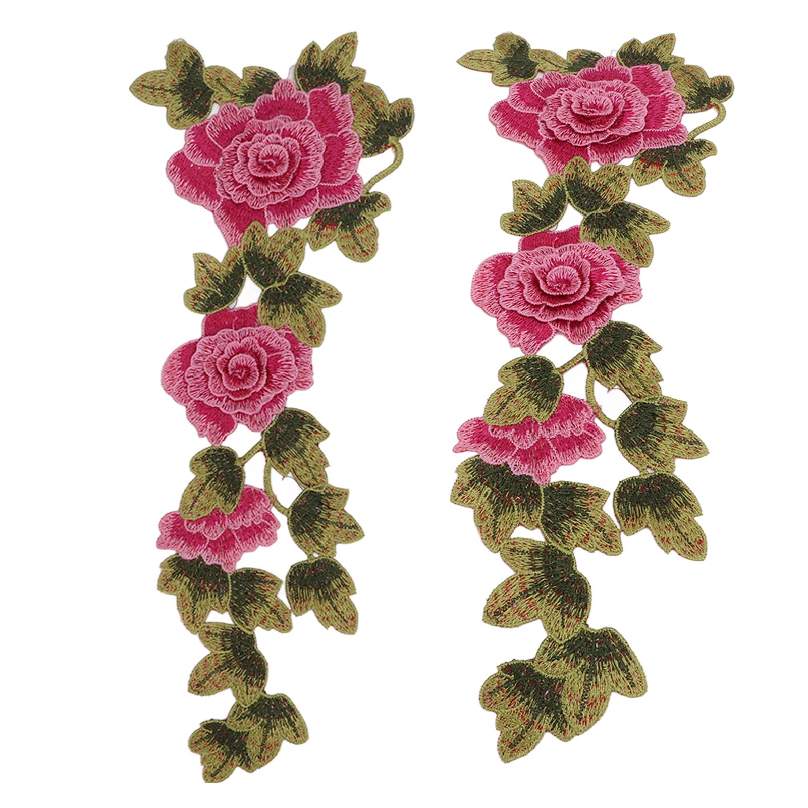 Elegant Red Flower Fabric Patches for Backpacks & Hats - DIY Sew-on Embroidered Iron-on Applique for Clothing, Jeans, Jackets - Perfect for Customizing Accessories and Gifts