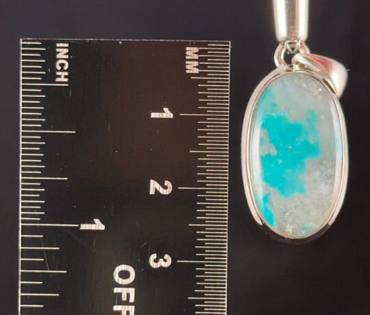 CHRYSOCOLLA Crystal Pendant - Genuine Gem Silica & Blue Chalcedony in Sterling Silver Oval Setting | Fine Jewelry for Healing & Energy | Perfect for Meditation, Yoga & Spiritual Gifts