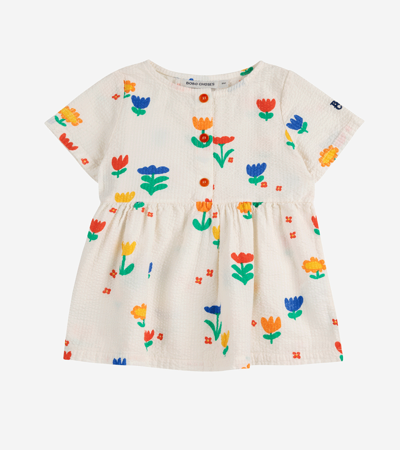 Bobo Choses Floral Woven Dress for Women - Elegant Garden Party Dress with All-Over Print | Perfect for Summer Weddings, Brunch Dates & Outdoor Events