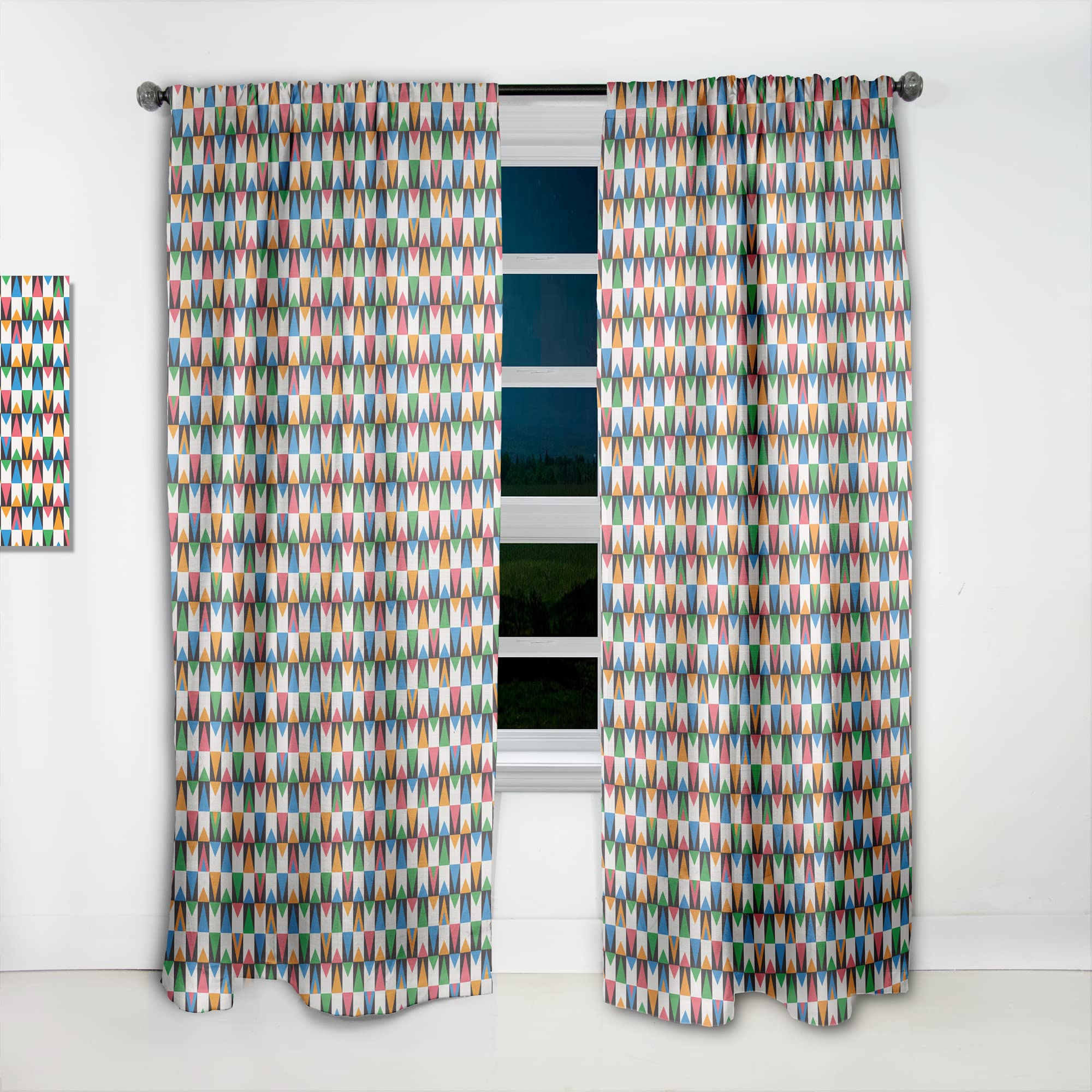 DesignQ Retro Ornamental II Thermal Insulated Curtains - Single Panel 52x84 Inch - Elegant Window Treatments for Bedroom & Living Room - Perfect for Home Decor, Privacy & Energy Efficiency