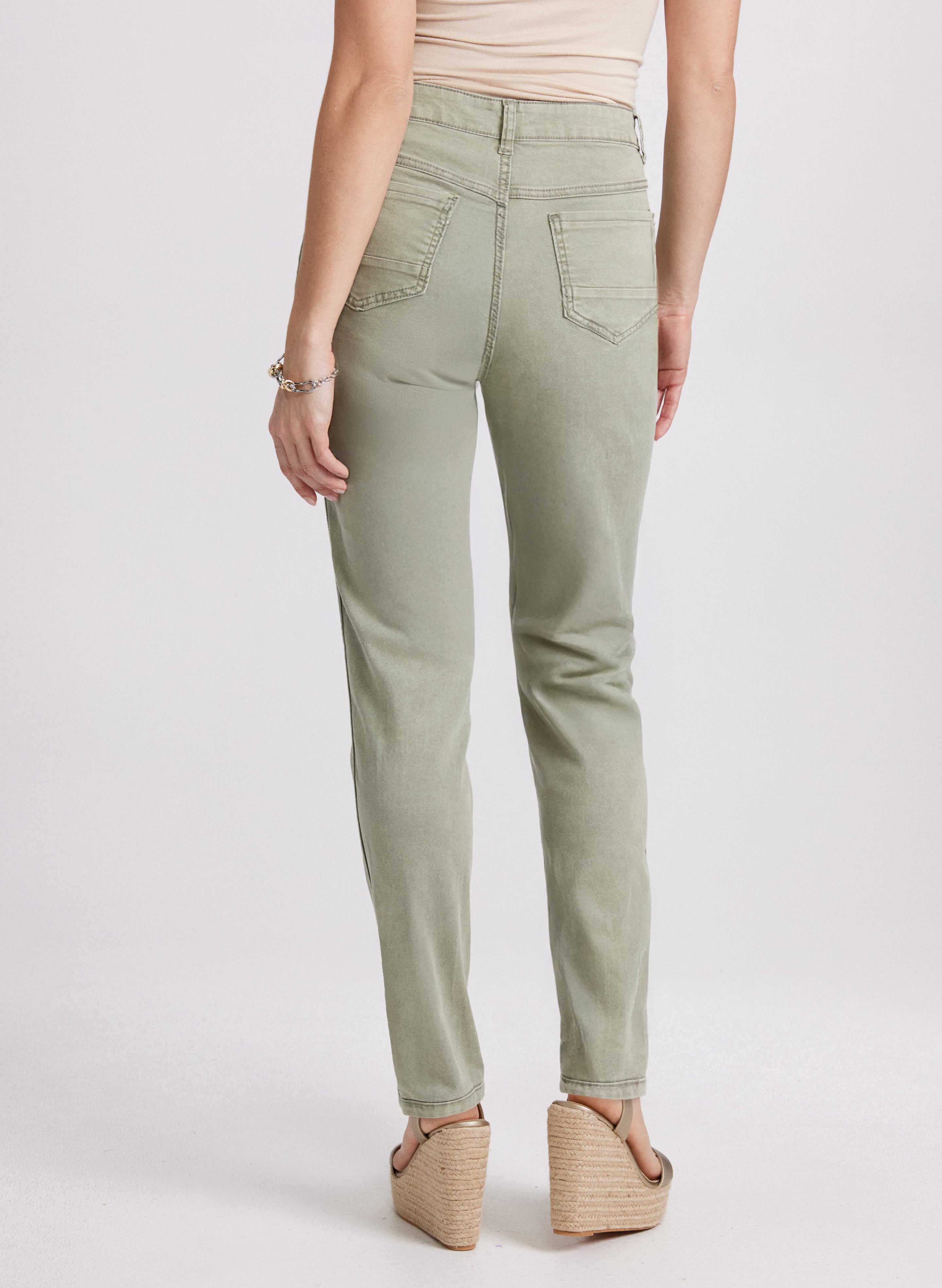 Floral Reversible Slim Leg Jeans for Women - High Waisted Stretch Denim Pants - Perfect for Casual Outings, Date Nights & Spring Fashion