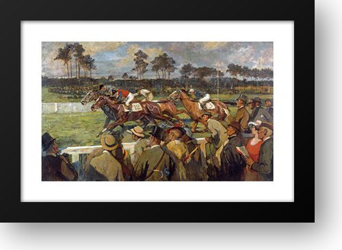 Berlin School Framed Art Print - Racing & Hoppe-Garden Scene 30x21 Inches | Vintage Berlin Wall Art for Home & Office Decor