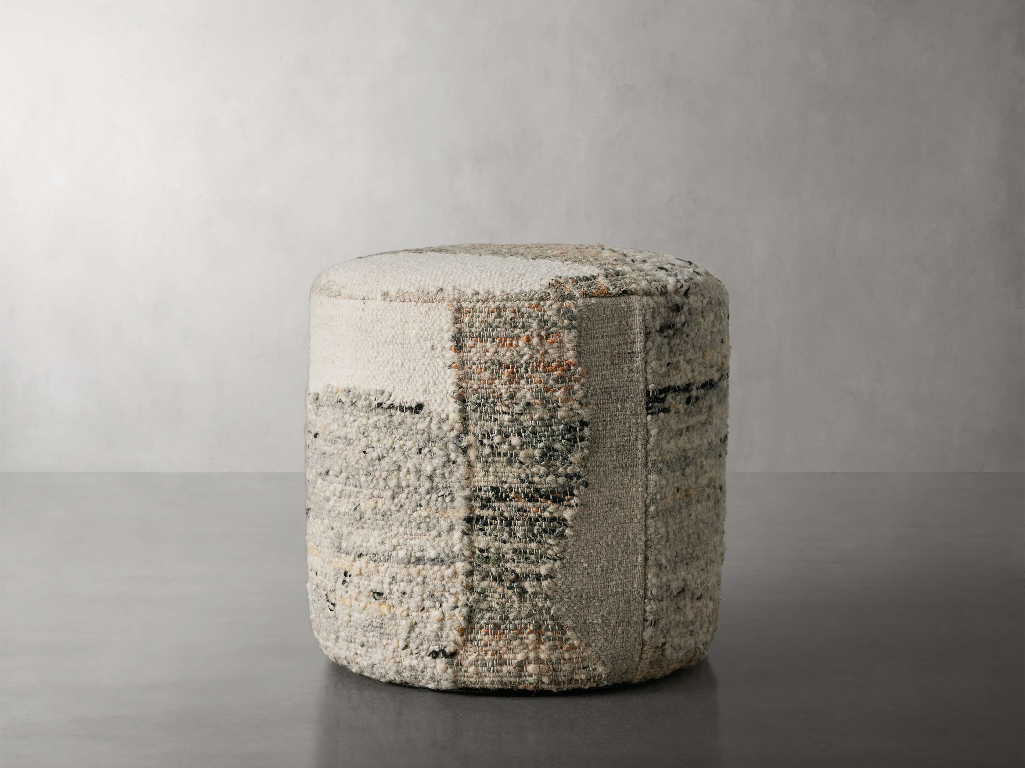 Grey Briton Pouf Ottoman - Stylish Footrest and Extra Seating for Living Room, Bedroom, or Office