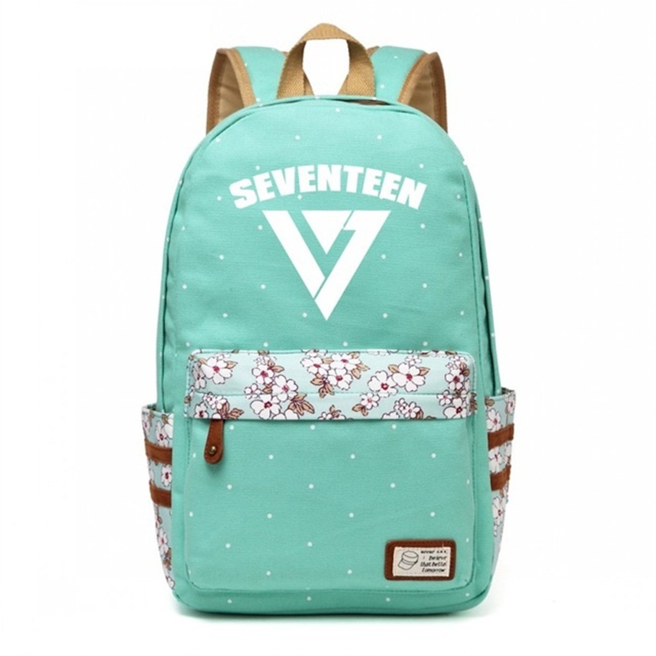 JUSTGOGO KPOP Backpack for School & College - Lightweight Laptop Daypack Book Bag with SEVENTEEN Design - Perfect for Students, Travel & Daily Commute