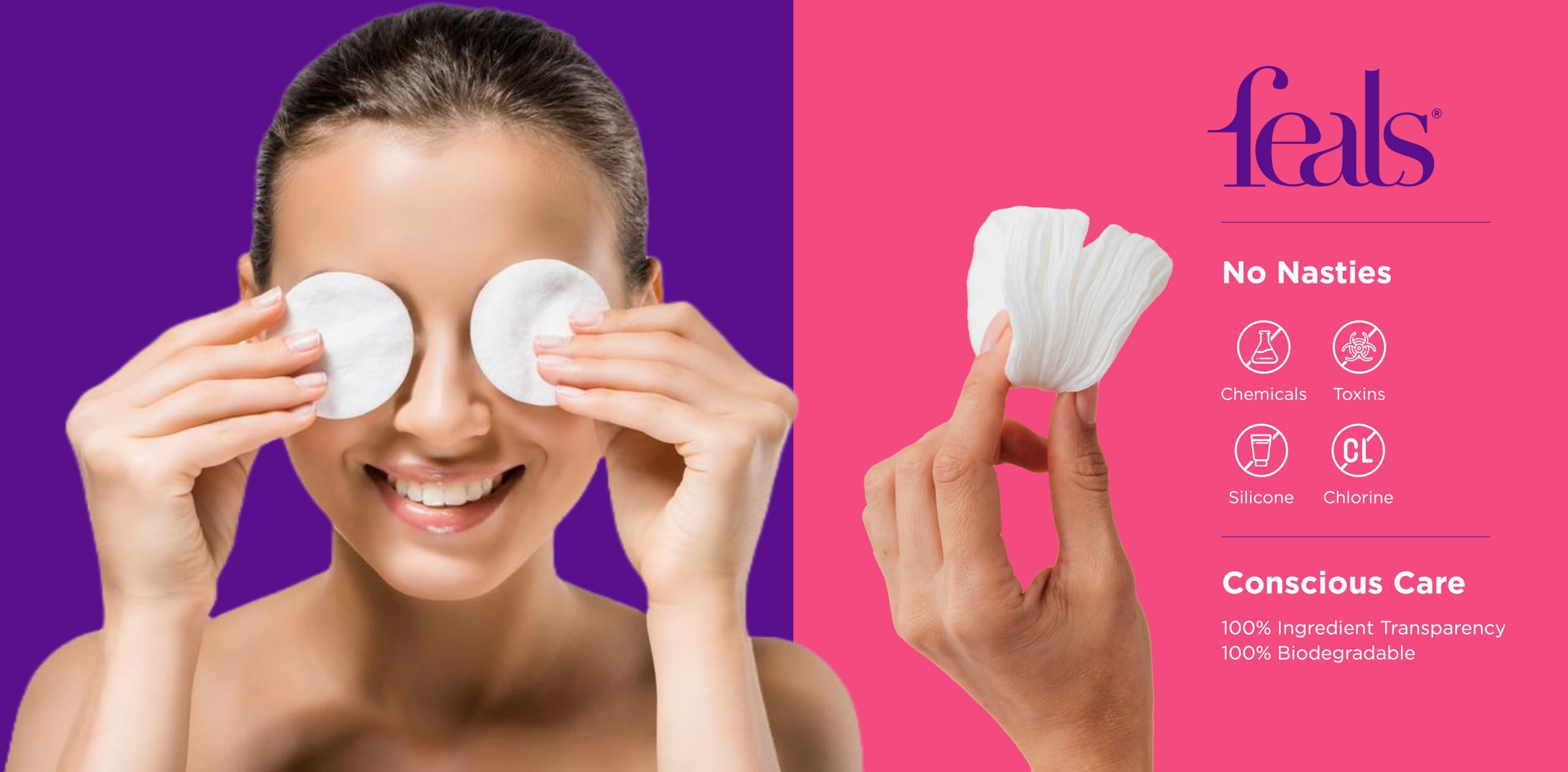 Organic Cotton Facial Rounds for Makeup Removal & Skincare - 120 Soft Reusable Pads (1 Pack) | Gentle Cleansing for Sensitive Skin, Daily Beauty Routine & Travel Essentials