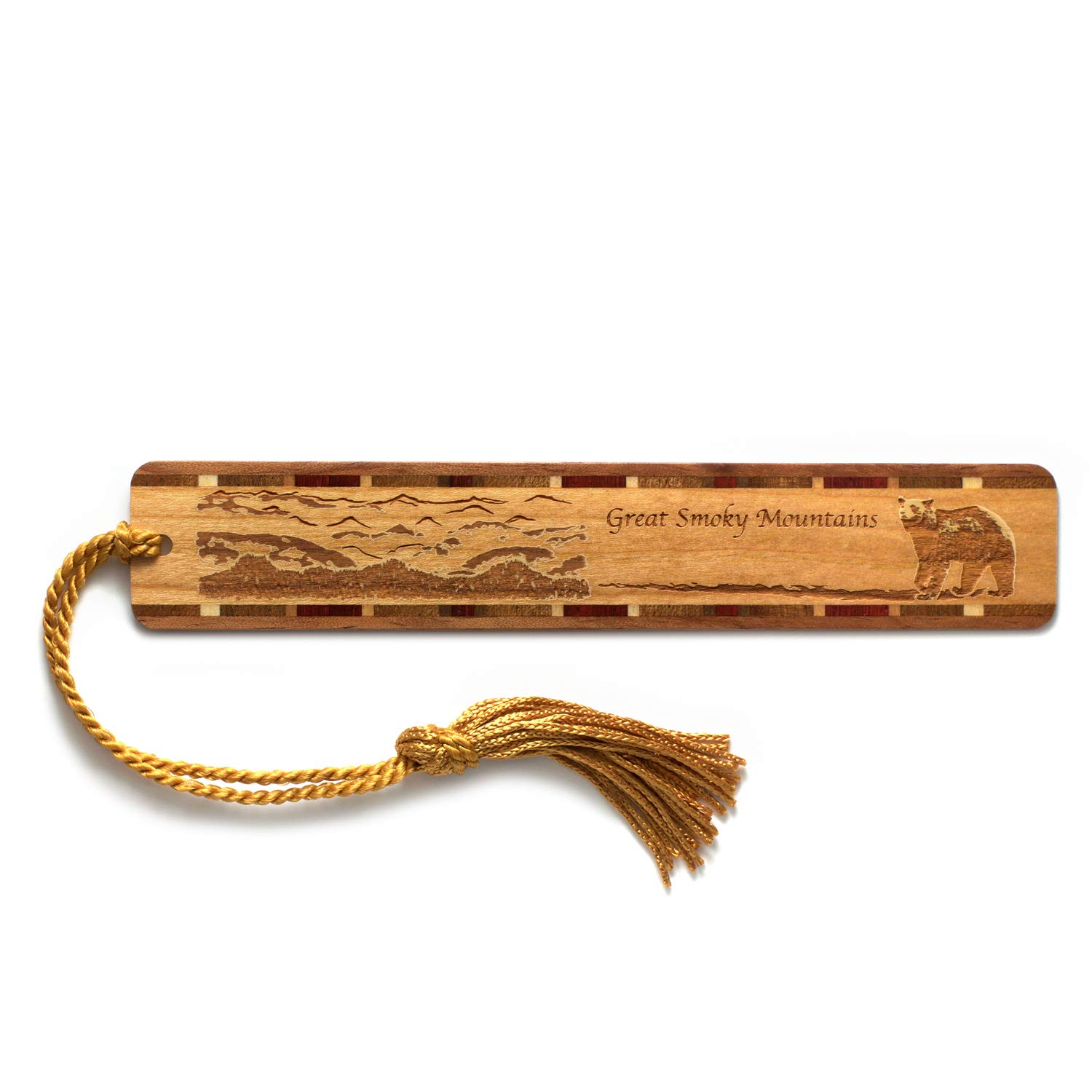 Personalized Engraved Wooden Bookmark with Tassel - Great Smoky Mountains National Park Souvenir - Handmade in USA - Perfect Gift for Book Lovers & Travel Enthusiasts