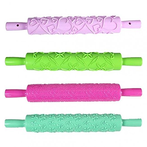 12-Piece Baking Tools Set - Fondant Cake Decorating Rolling Pin with 9 Patterns | Premium Home Kitchen Accessories for Baking, Cake Decorating & DIY Crafts