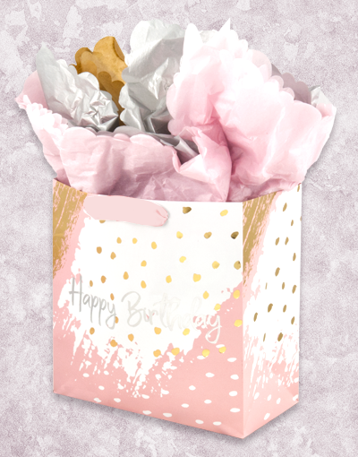 Elegant Birthday Gift Bags - Medium Square Canvas Design for Party Favors & Celebration Decor | Perfect for Birthdays, Baby Showers & Special Events