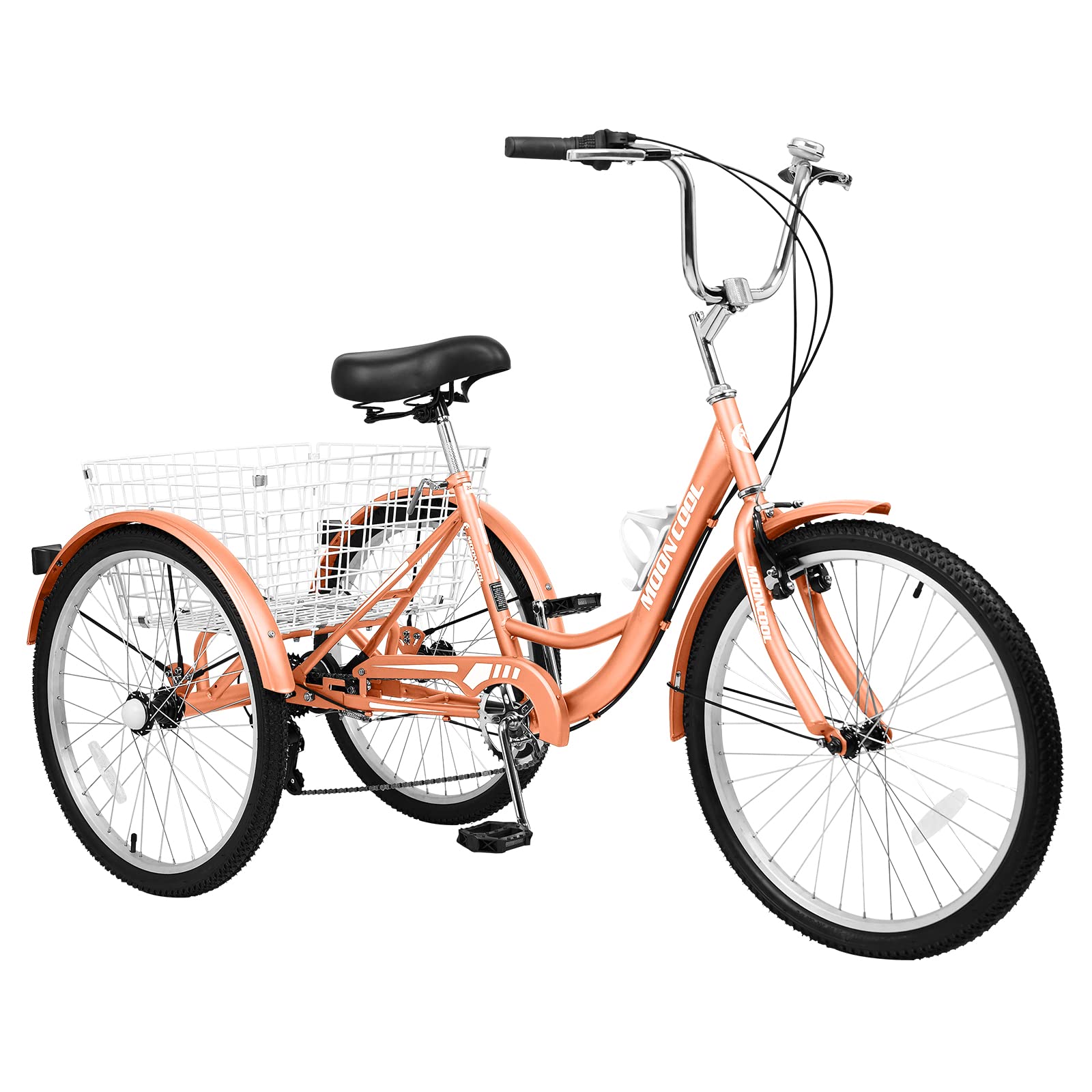 7 Speed Adult Tricycle for Seniors - 20/24/26 Inch 3 Wheel Bike with Shopping Basket - Comfortable Cruiser Trike for Women & Men - Perfect for Grocery Shopping, Exercise and Outdoor Recreation