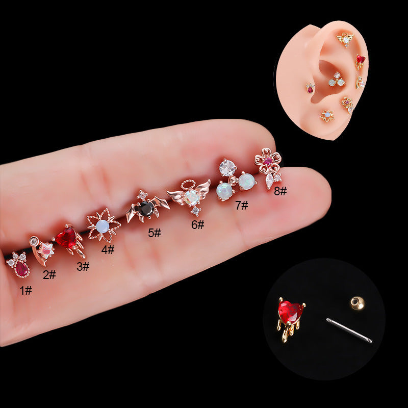 20G Cartilage Tiny Stud Earrings - Star & Bat Design Hypoallergenic Piercing Jewelry for Women | Perfect for Daily Wear, Parties & Gifts