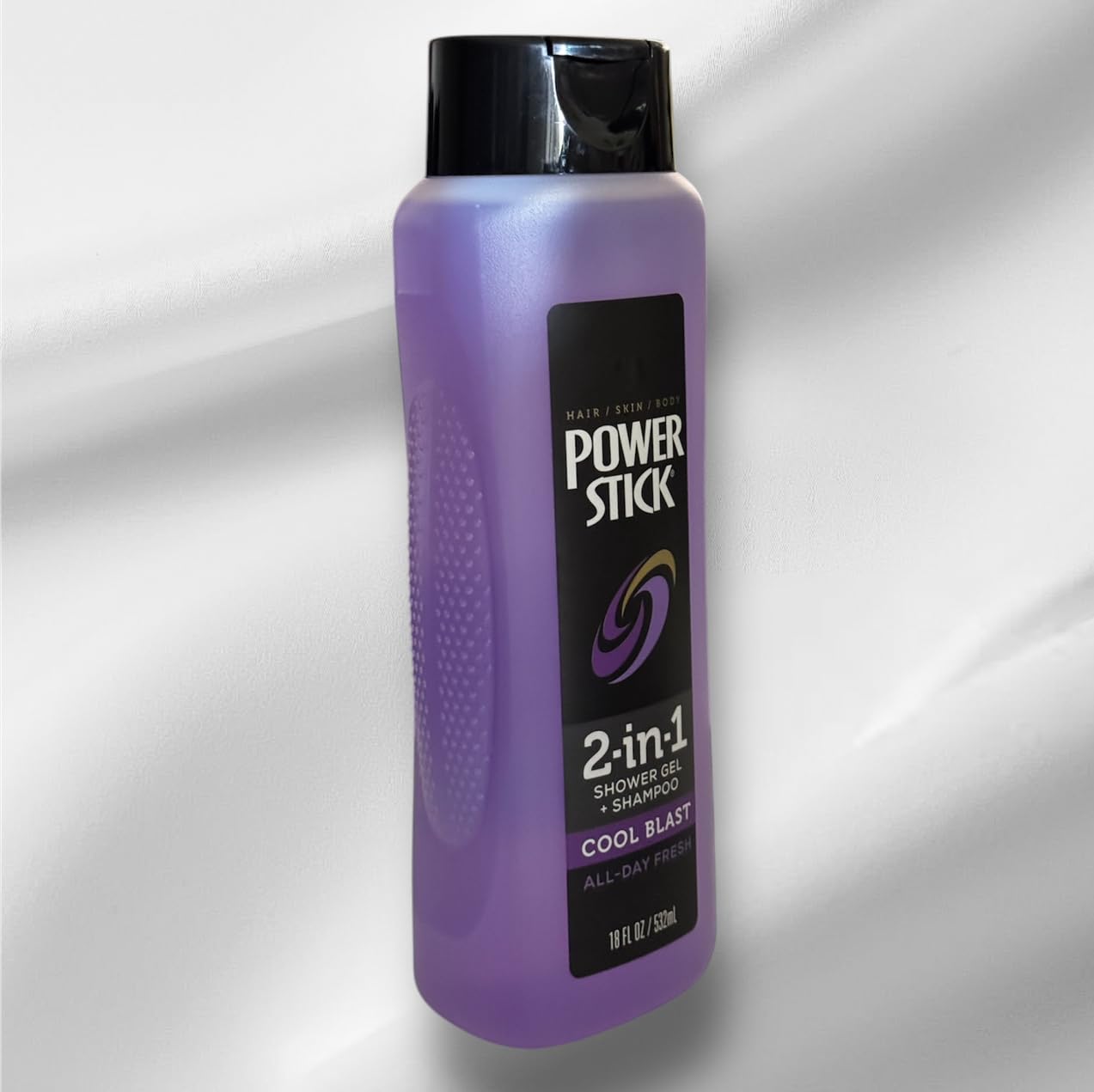 Power Stick Cool Blast 2-in-1 Shower Gel & Shampoo for Men & Women - 18 oz Deep Cleansing Body Wash & Hair Care with Refreshing Mint Scent - Perfect for Gym, Travel & Post-Workout Shower