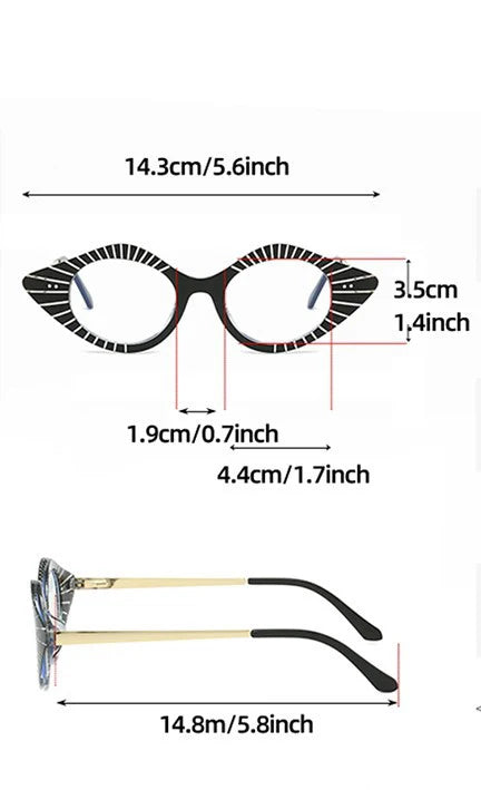 CCspace Women's Full Rim Small Cat Eye Plastic Eyeglasses 57281 - Stylish Retro Frame for Oval & Heart Face Shapes | Perfect for Office, Reading & Fashion Accessories