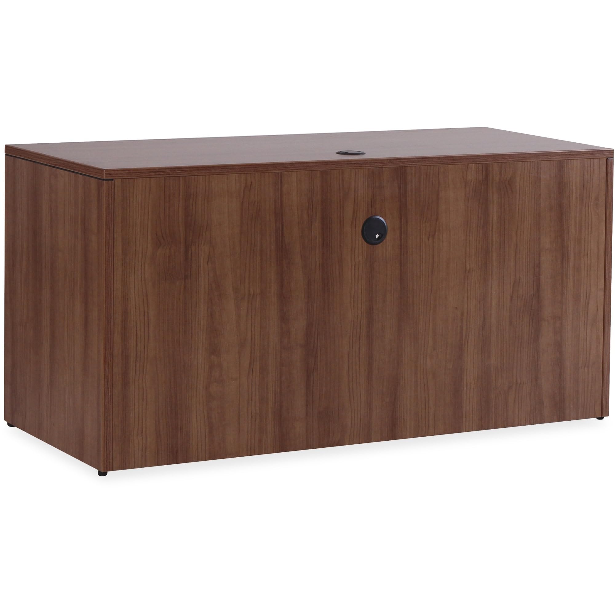 Lorell Essentials Series Walnut Credenza Shell - Stylish Home Office Storage Cabinet with Wood Finish for Files, Books & Office Supplies | Perfect for Living Room, Study or Workspace Organization