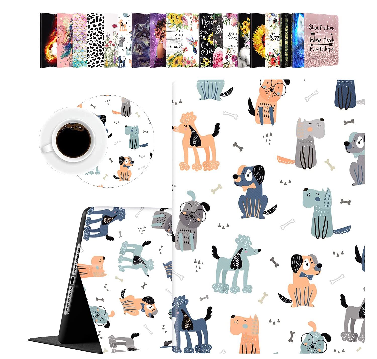 Shockproof Lightweight iPad Case Cover for iPad 9.7 Inch (2018/2017 6th/5th Gen), iPad Air 2 & iPad Air - Cute Dog Design (A1673/A1674/A1675) - Perfect for Work, School & Travel Protection