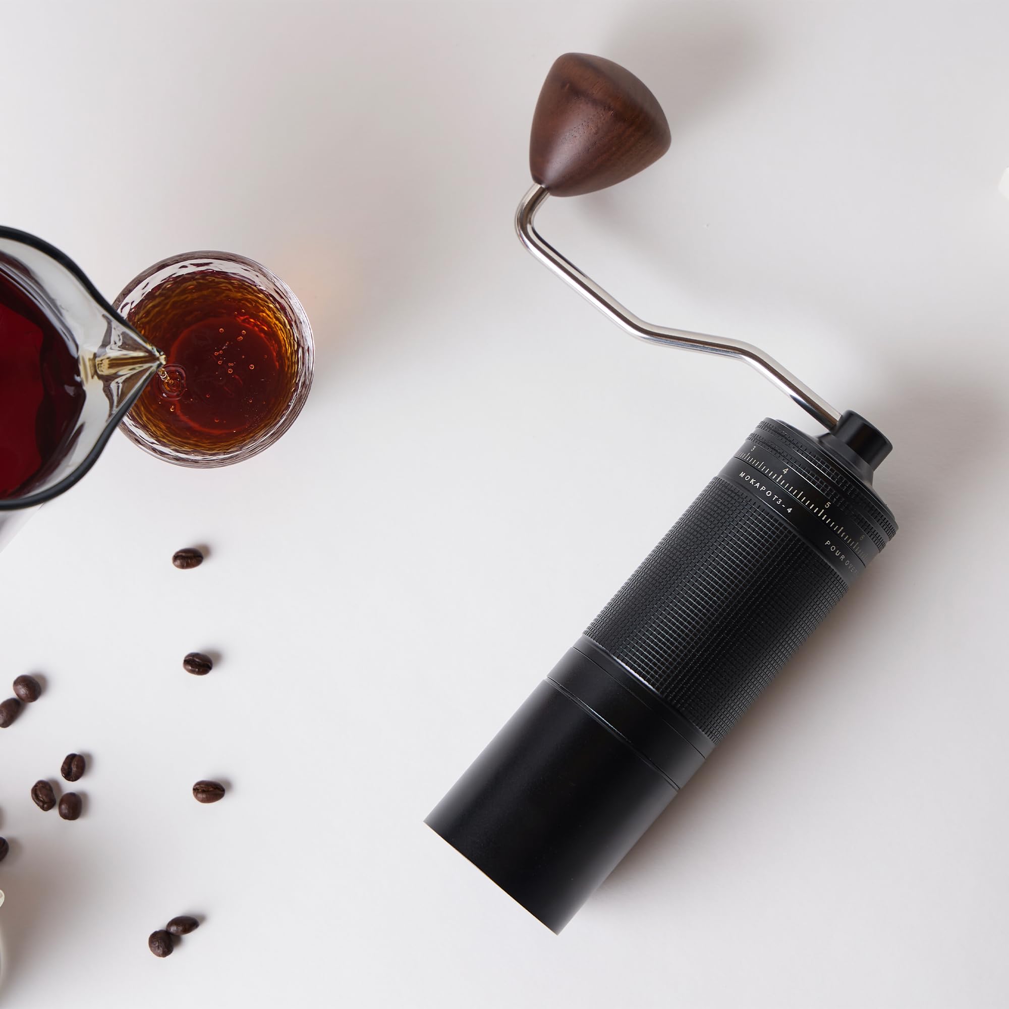 Premium Z30 Manual Coffee Grinder - 7-Star Stainless Steel Burr for French Press, Espresso & Mocha - Adjustable Coarseness, 3-Bearing System - Perfect for Home, Office & Travel (20g Capacity, Black)
