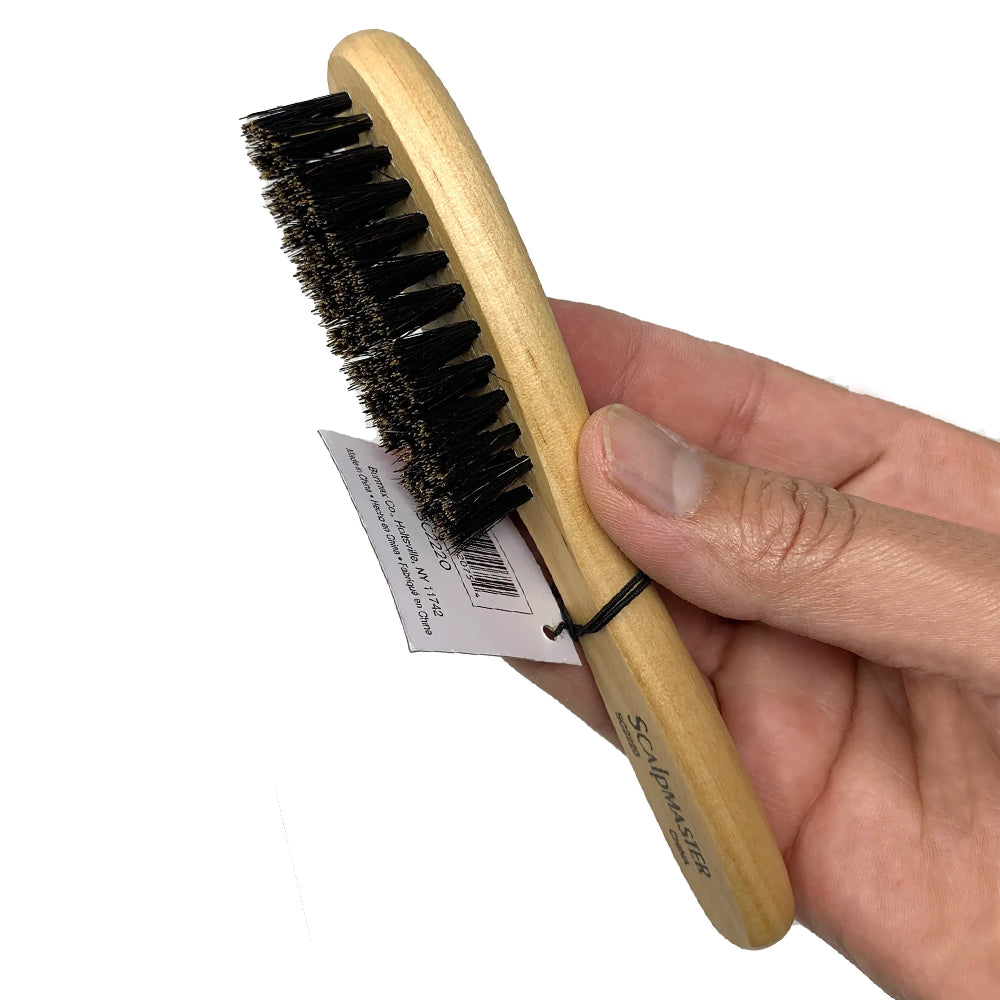Scalpmaster 100% Boar Bristle Beard Brush & Hair Brush 2-Pack - Natural Wooden Handle for Men's Grooming, Styling & Detangling - Perfect for Beard Care, Hair Shine & Scalp Massage at Home or Travel
