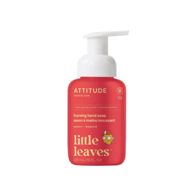 Attitude Little Leaves Foaming Hand Soap - Mango Scented, 10 fl oz (295ml) | Natural & Gentle for Kids | Perfect for Bathrooms, Kitchens & Nurseries