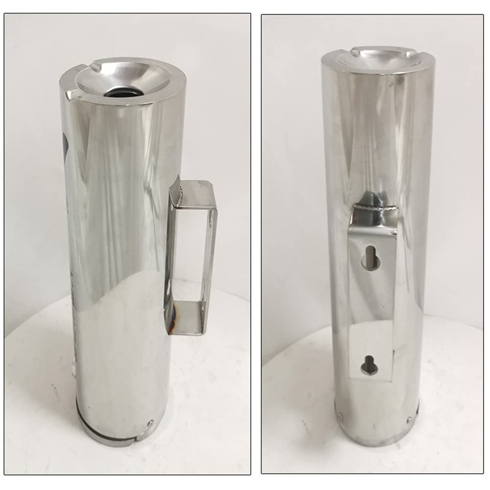Stainless Steel Outdoor Wall Mounted Ashtray - Lockable Cigarette Disposal Tower for Communal Smoking Areas | Durable & Weatherproof for Patios, Restaurants, and Public Spaces