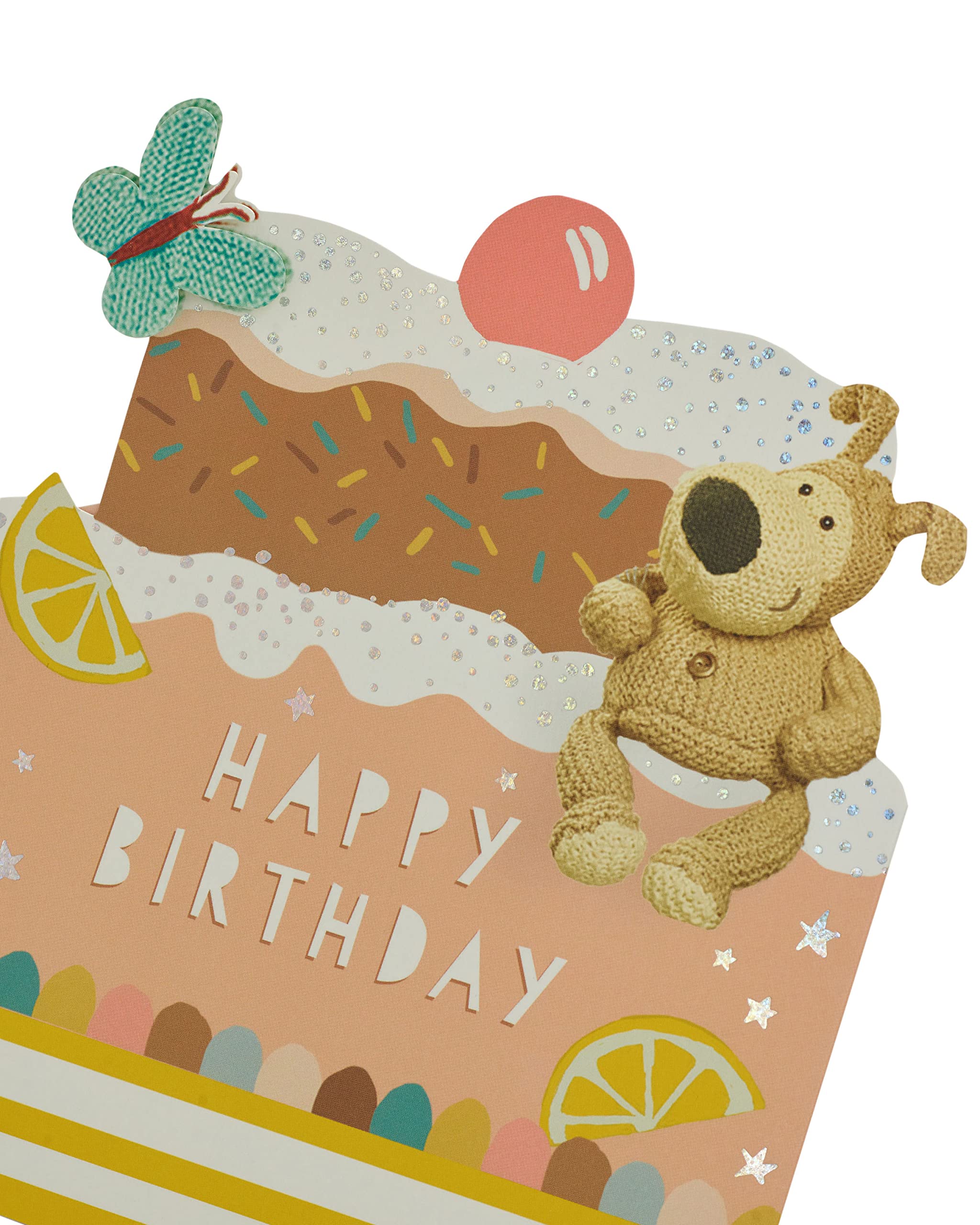 Boofle Birthday Card - Funny & Cute Greeting Card for Best Friend - Unique Birthday Card for Women - Happy Birthday Sitting on Giant Cake - Perfect for Friend's Birthday, Sister's Gift & Special Occasions