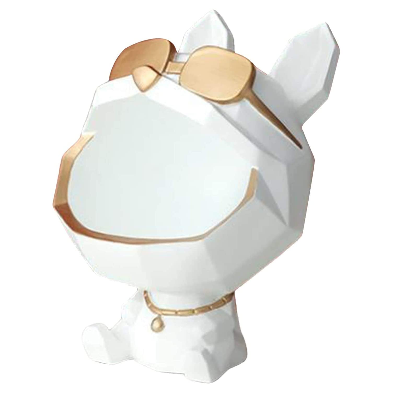 XJZHANG Resin Animal Key Bowl - Big Mouth Dog Storage Box, Candy Dish Tray Holder, Home Decor Sculpture for Living Room, Bedroom & Office