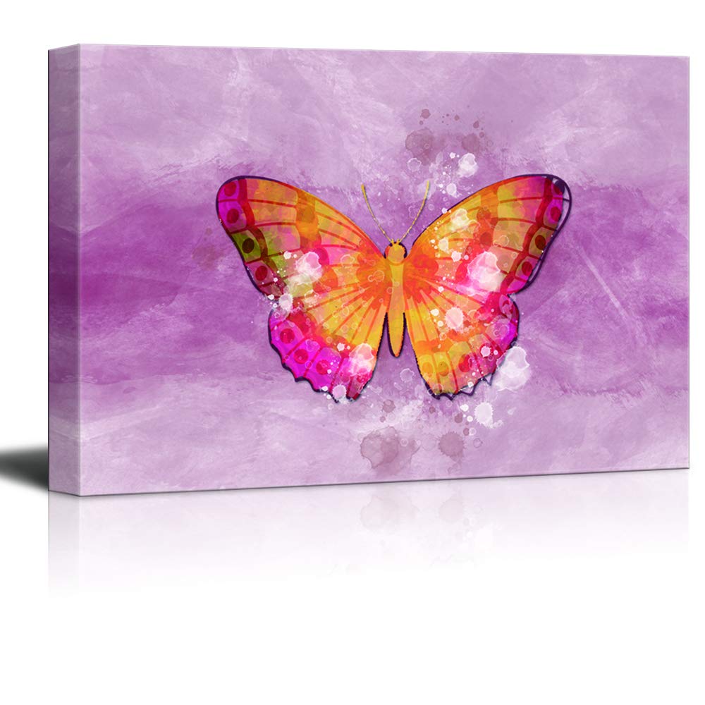 Wall26 Colorful Butterfly Canvas Wall Art - 32x48 Inch Framed Painting Print, Modern Home Decor for Bedroom & Living Room | Perfect for Nature Lovers & Interior Design