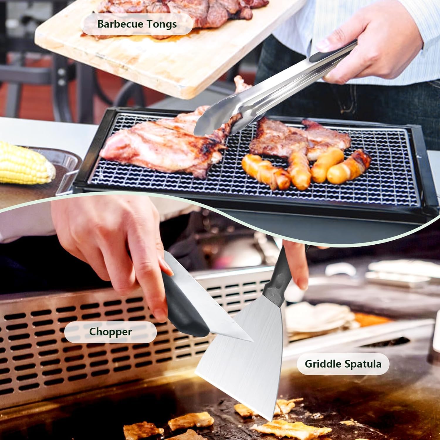 **45-Piece Upgraded Griddle Accessories Kit for Blackstone & Camp Chef – Heavy-Duty Spatulas, Basting Cover, Scraper – Perfect for Outdoor Cooking, BBQ, Camping & Backyard Grilling**