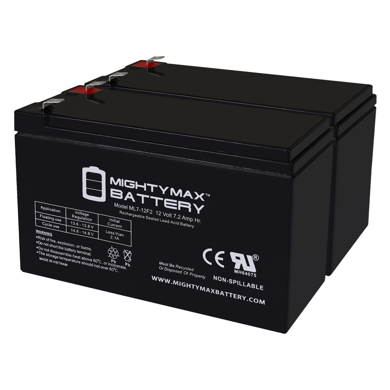 Mighty Max 12V 7Ah F2 Replacement Battery for TRX Personal Transporter 36V - Compatible with Electric Scooters, Hoverboards & Mobility Scooters - Long Lasting Power for Outdoor Commuting & Recreation
