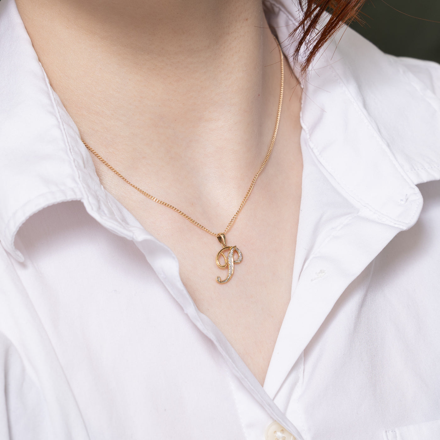 Diamond 'P' Initial Pendant Necklace - 0.05 Carat TW | Elegant Personalized Jewelry Gift for Women, Perfect for Birthdays, Anniversaries & Special Occasions