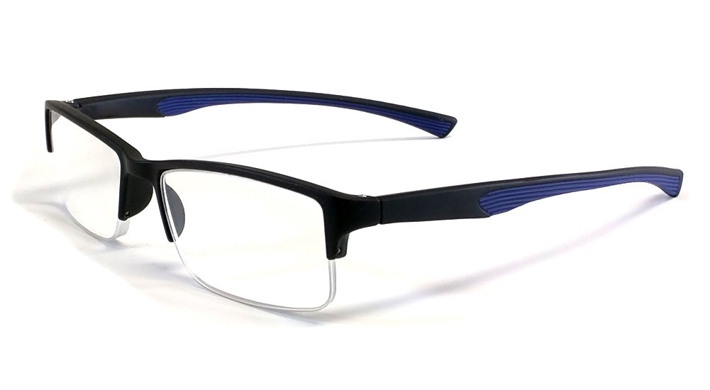 Flexible Reading Glasses for Men & Women - Calabria 6904 Bendable Rectangular Eyeglass Frames with Soft Case - Perfect for Reading, Office Work, and Travel