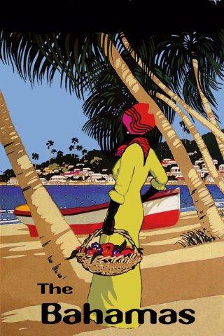 Vintage Bahamas Beaches Sailboat Ocean Travel Poster - 16