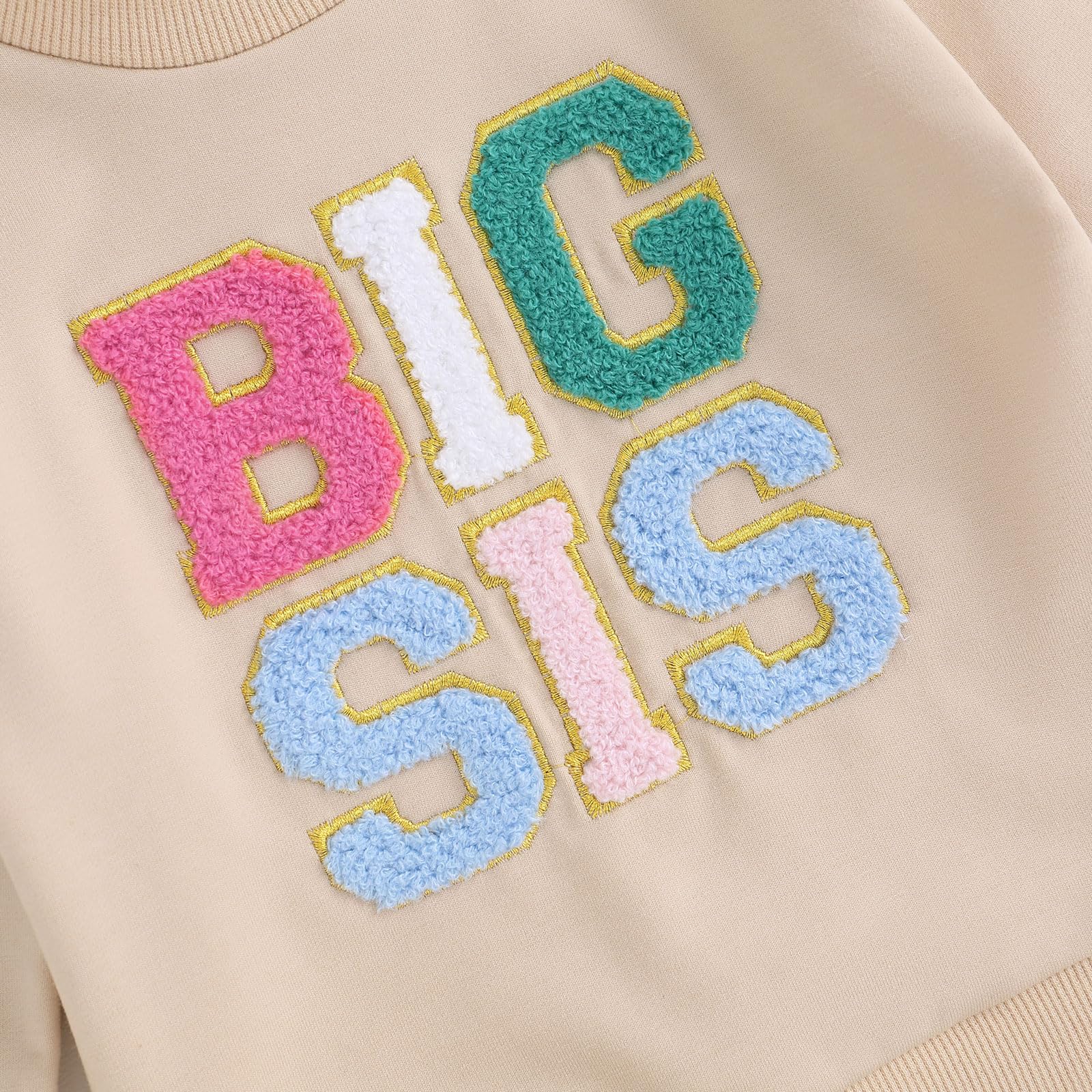 PanLidapan Newborn Baby Girl Matching Outfit - Letter Print Crew Neck Sweatshirt & Romper Set - Long Sleeve Sweater Jumper for Sisters - Perfect for Family Photos, Sibling Matching Outfits & Special Occasions