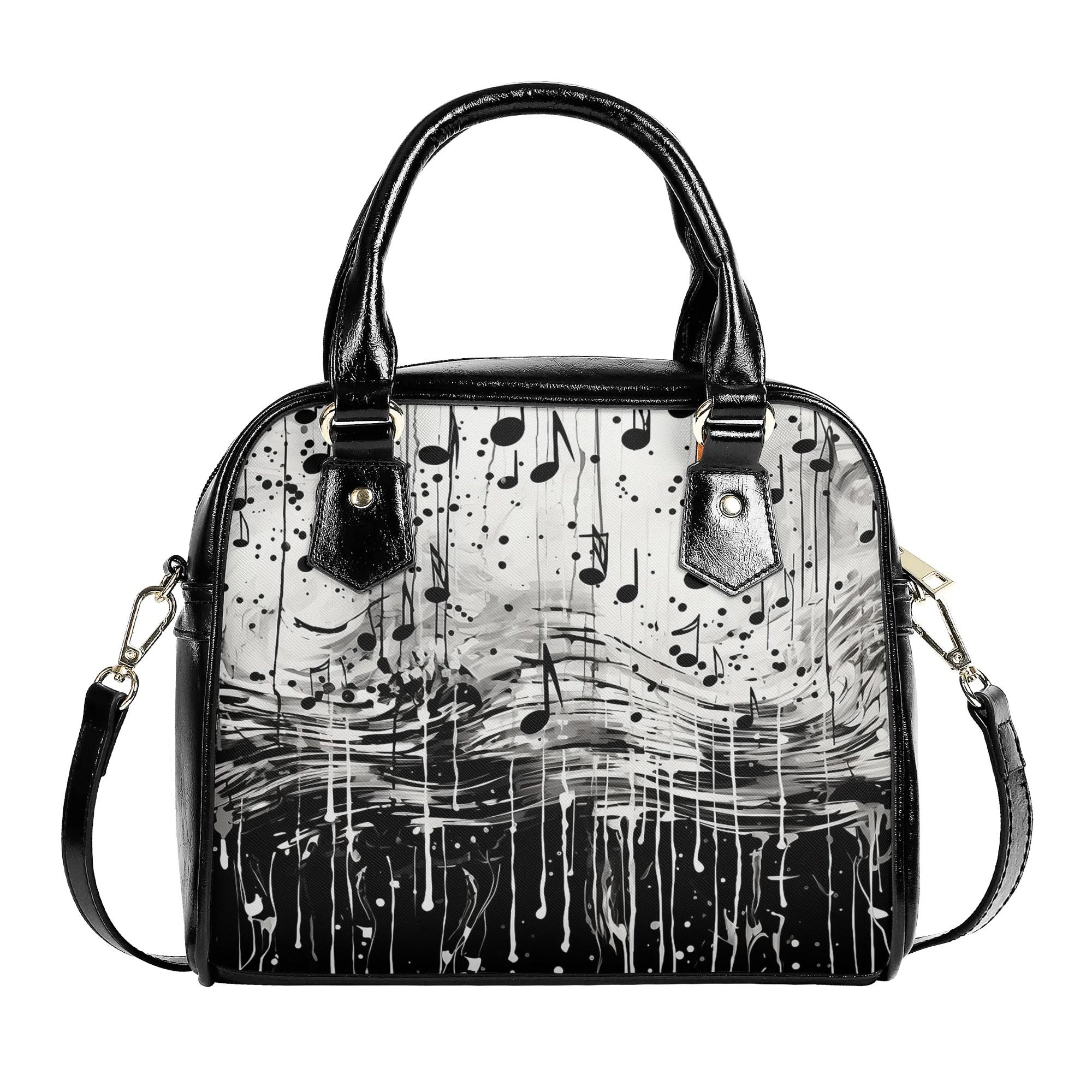 Dripping Music Shoulder Handbag - Trendy Crossbody Purse for Women, Stylish Canvas Tote with Unique Print, Perfect for Concerts, Music Festivals & Daily Use