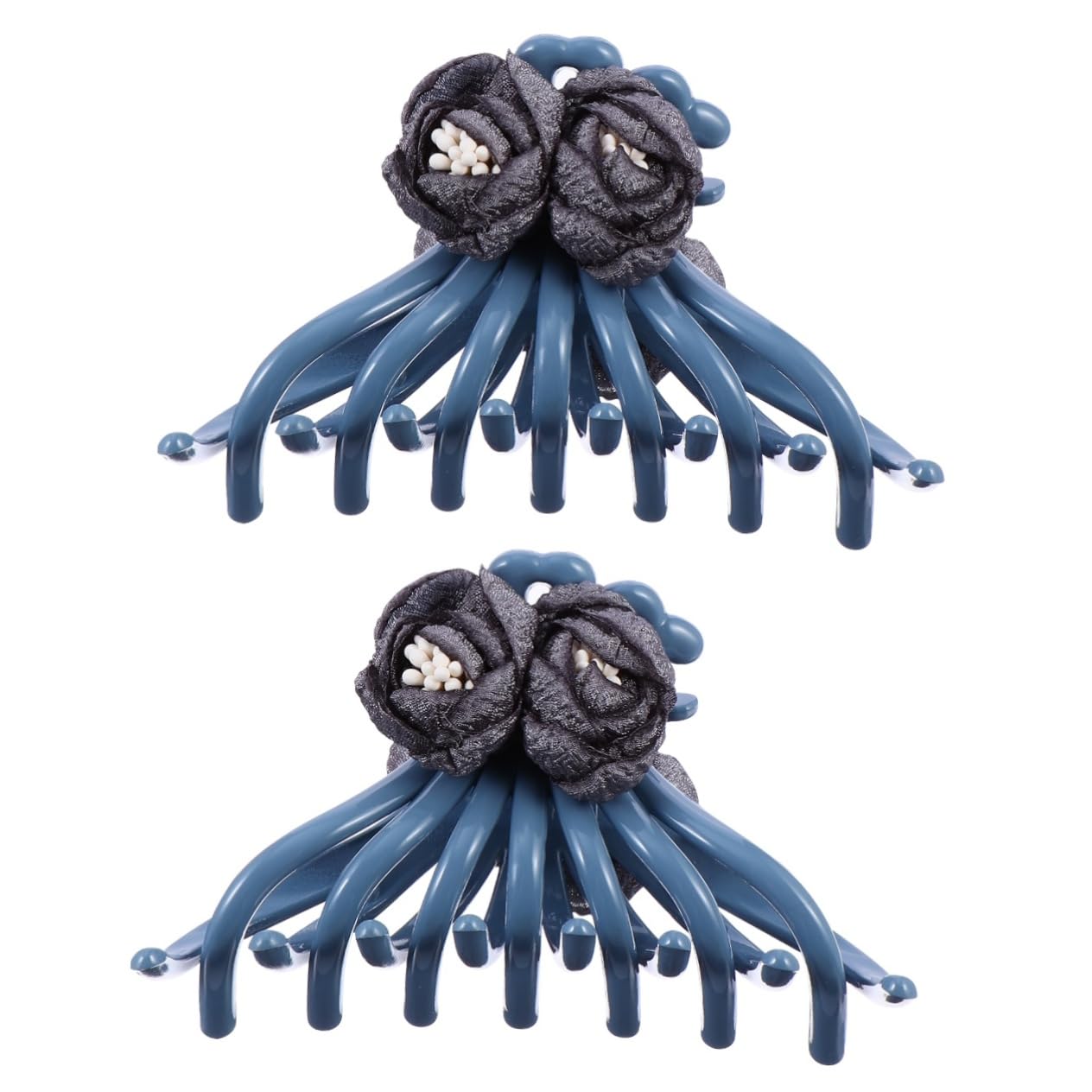 POPETPOP 2-Pack Large Flower Hair Clips for Women - Vintage Resin Jaw Clamps for Girls & Teens - Perfect for Weddings, Parties & Everyday Hairstyles