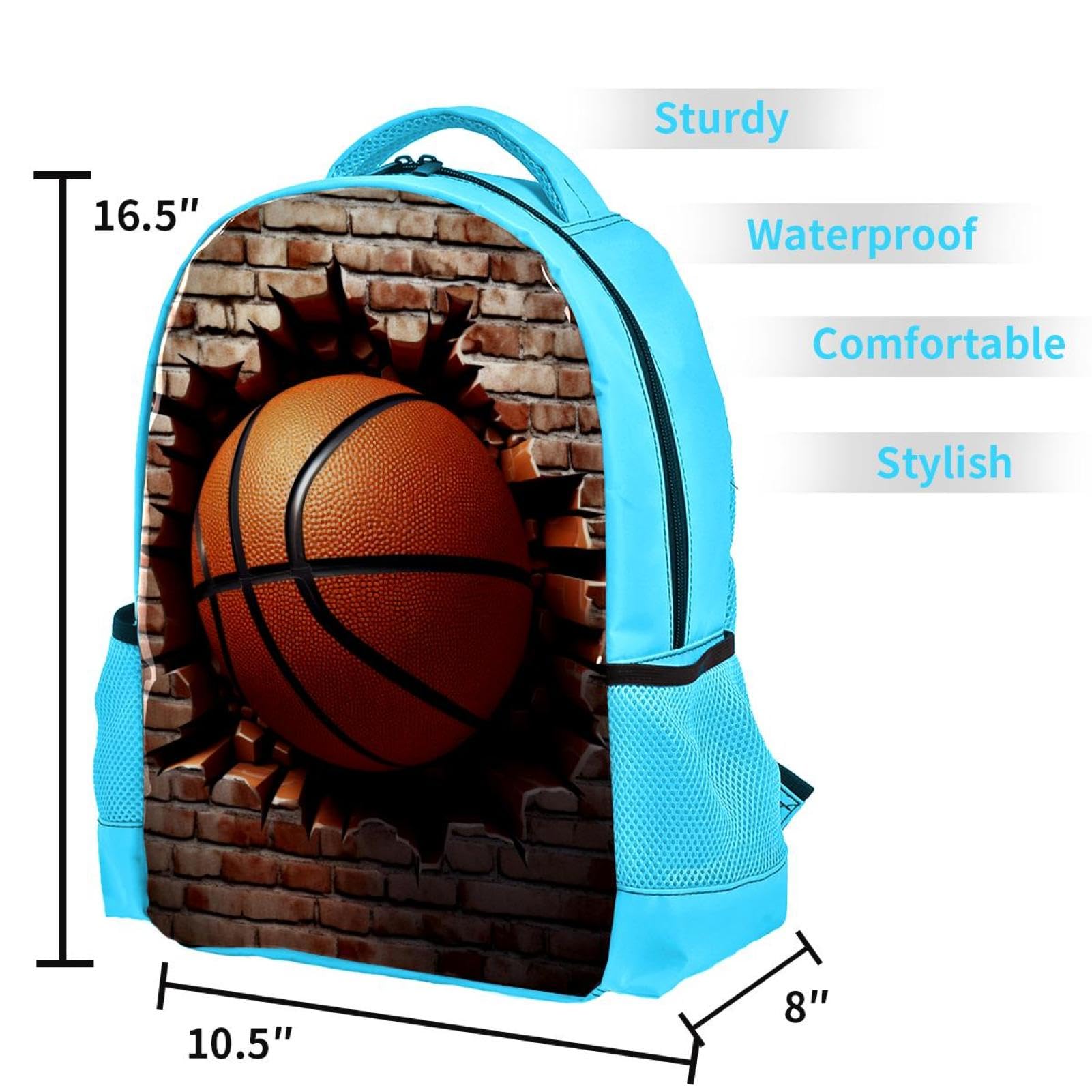 Stylish Travel Backpack for Women & Men - Durable Ball Basketball Wall Texture Design - Perfect for Commuting, Gym, School & Outdoor Adventures