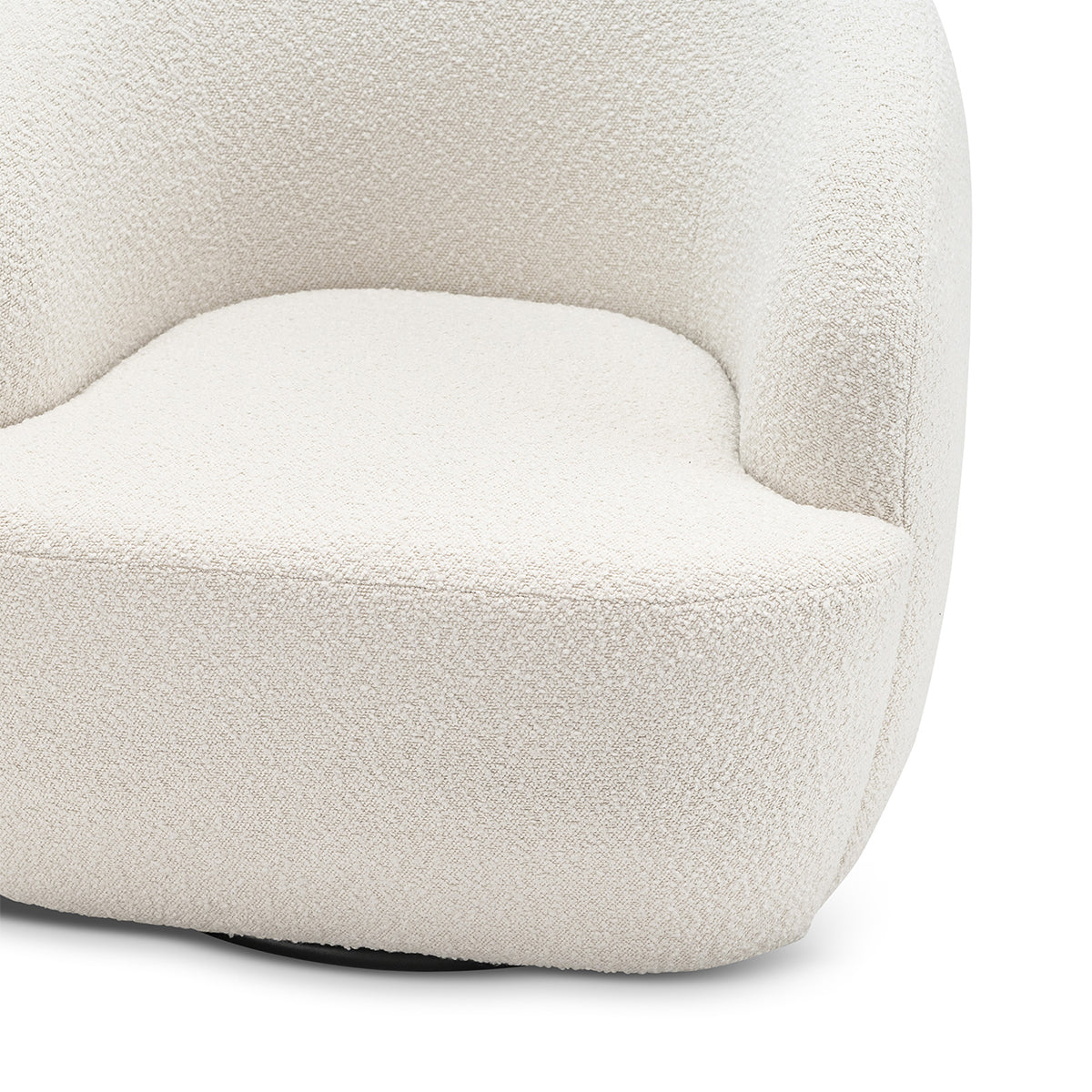 Elise Boucle Swivel Armchair - Modern Velvet Accent Chair for Living Room, Bedroom & Office - 360° Rotating Lounge Chair with Sturdy Metal Base - Perfect for Reading, Relaxing & Home Decor