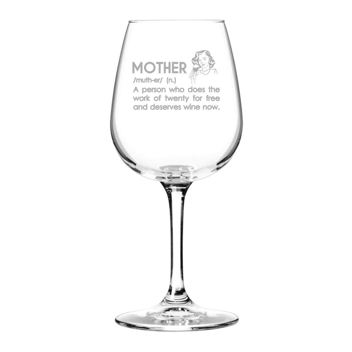 Funny Mom Wine Glass - Premium Birthday Gift for Women, Best Friend, Unique Present Idea - Perfect for Mother's Day, Christmas, or Wine Night with Friends