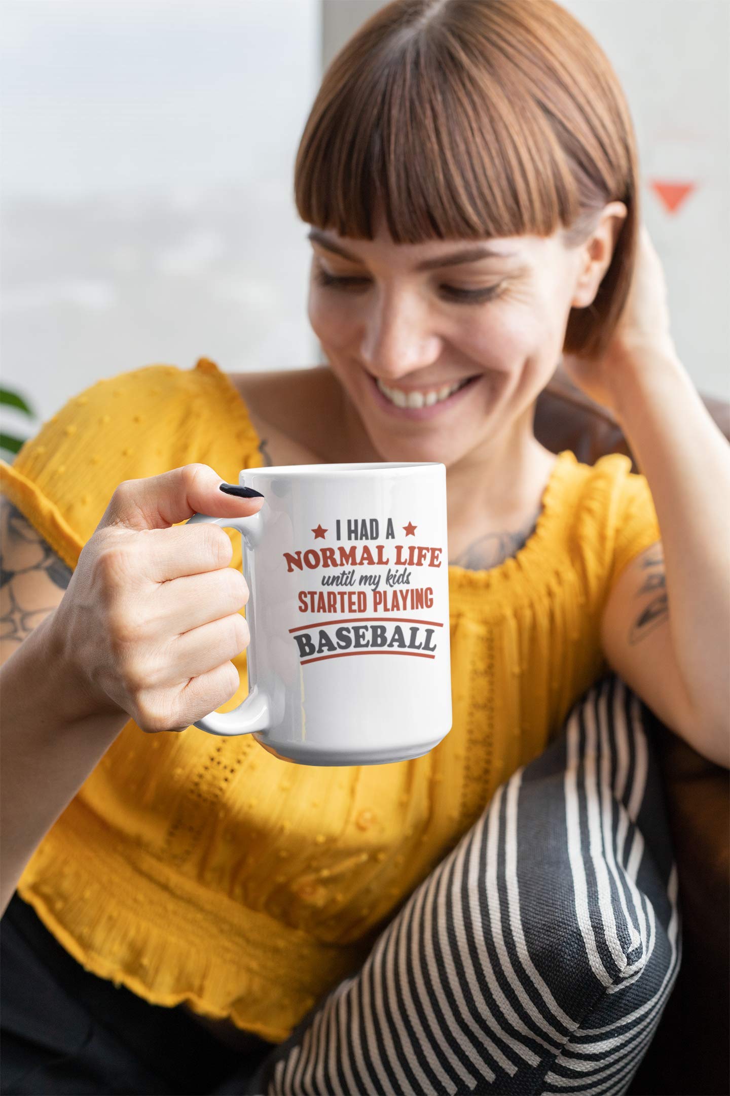 11oz Baseball Themed Coffee Mug - Perfect Gift for Kids, Moms & Dads - Great for Baseball Games, Family Gatherings & Office Use