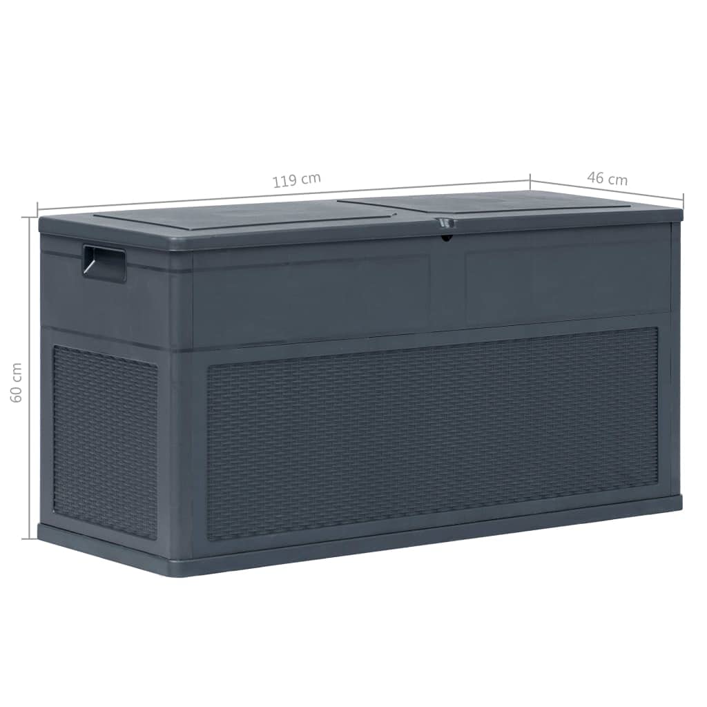 84.5 Gal Outdoor Deck Storage Box - Waterproof Patio Furniture Cover for Garden, Pool Supplies & Outdoor Mats | Heavy-Duty Anthracite Design | Fast Shipping | Perfect for Backyard, Poolside & Patio Organization