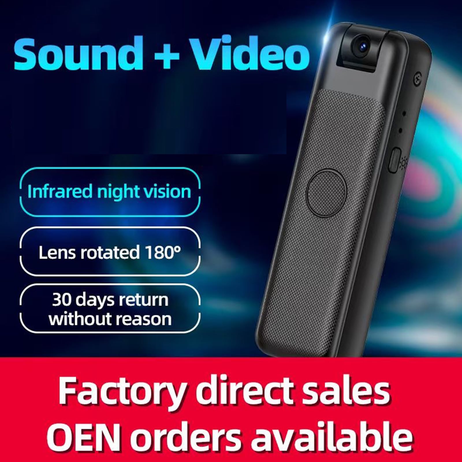 HD Body Camera with Wide Angle Lens - 1080P Video Recorder for Outdoor Activities, Sports, Security & Police Use