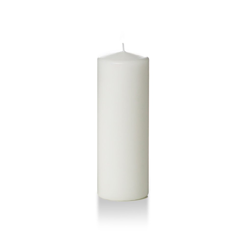 Yummi 12-Pack 3x8 Inch White Round Pillar Candles - Perfect for Weddings, Parties, and Home Decor