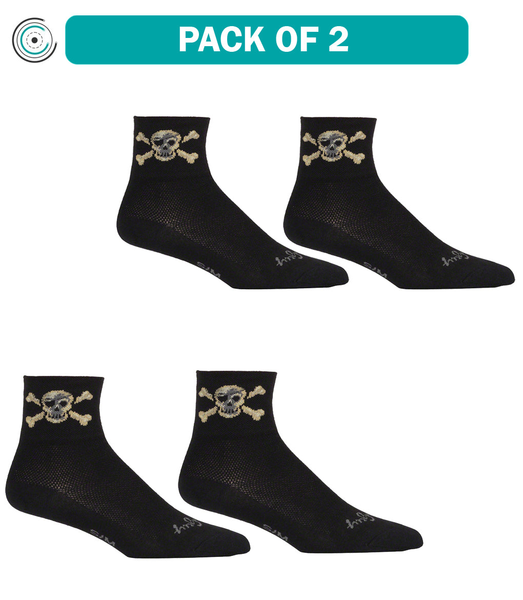 2 Pack Pirate Crew Socks for Men - Black LG/XL Size, Double Stitched Heel & Toe with Breathable Mesh Upper - Perfect for Cosplay, Halloween Costumes & Everyday Wear