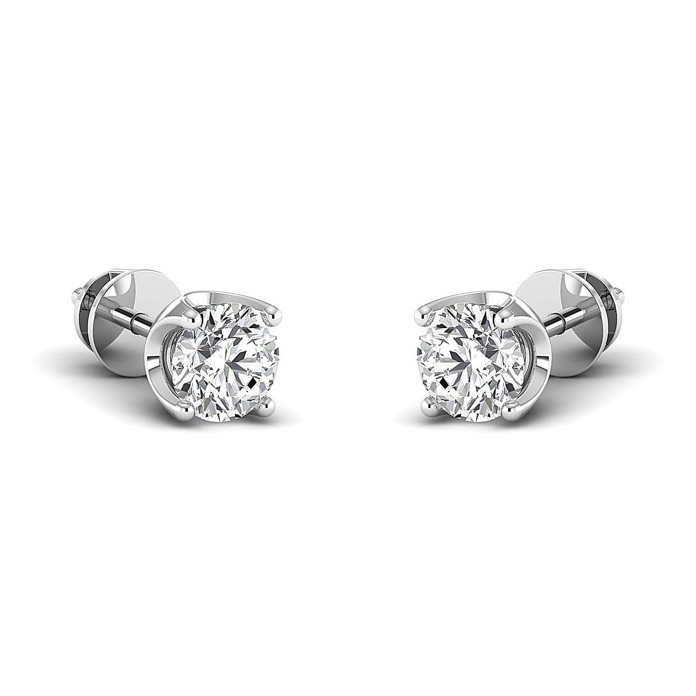 Back to School Sale: Round Brilliant Cut Moissanite Diamond Stud Earrings (0.30-4.00ct, 18K White Gold, FG Color, VVS Clarity) - Perfect for Graduation Gifts, Prom Jewelry & Everyday Elegance