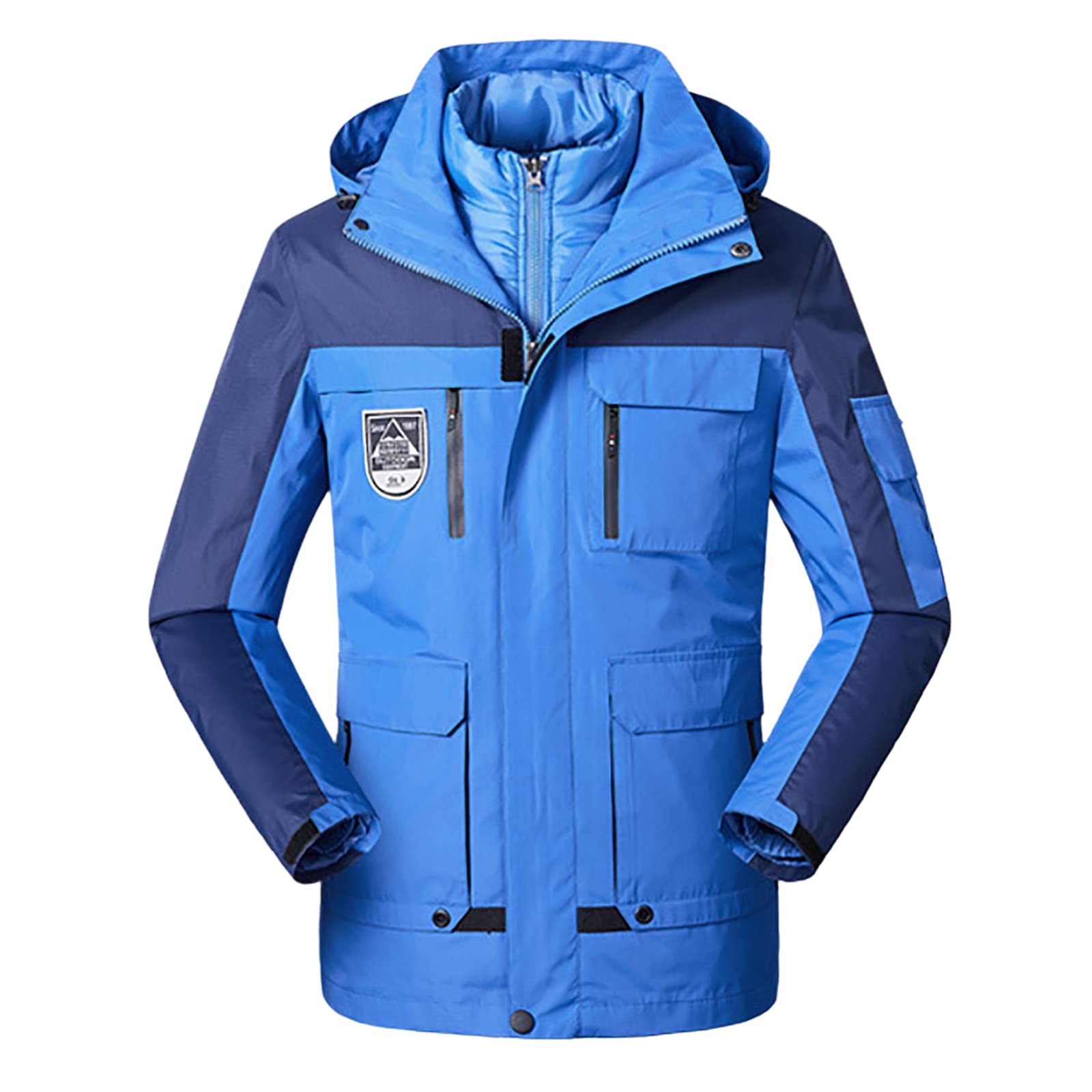 Waterproof 3-in-1 Detachable Snow Jacket for Women & Men - Winter Ski Suit, Outdoor Mountaineering Gear with Hood (Plus Size Available) - Perfect for Skiing, Snowboarding & Cold Weather Adventures