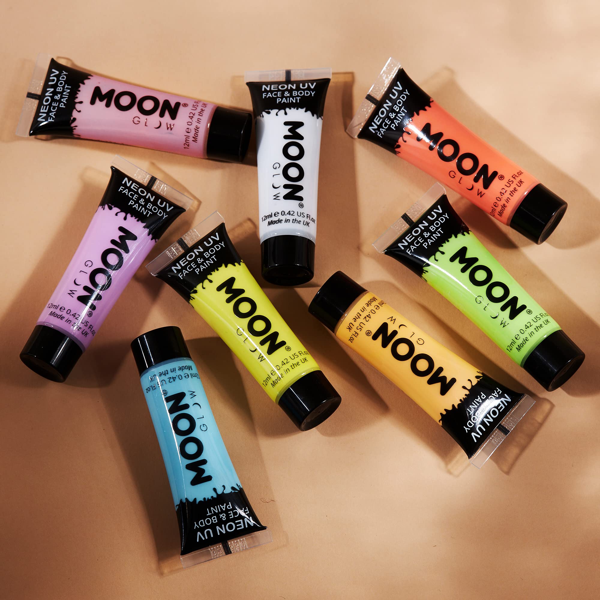 0.42oz Neon Face & Body Paint - Black | Non-Toxic, Water-Based, Vibrant Colors for Halloween, Cosplay, Festivals & Body Art | Safe for Kids & Adults